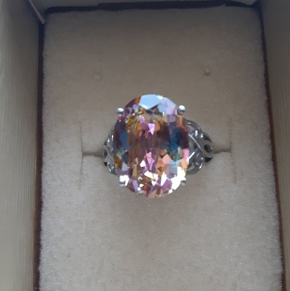 7ct. Northern Lights Mystic Topaz Ring, .925 - Picture 5 of 7